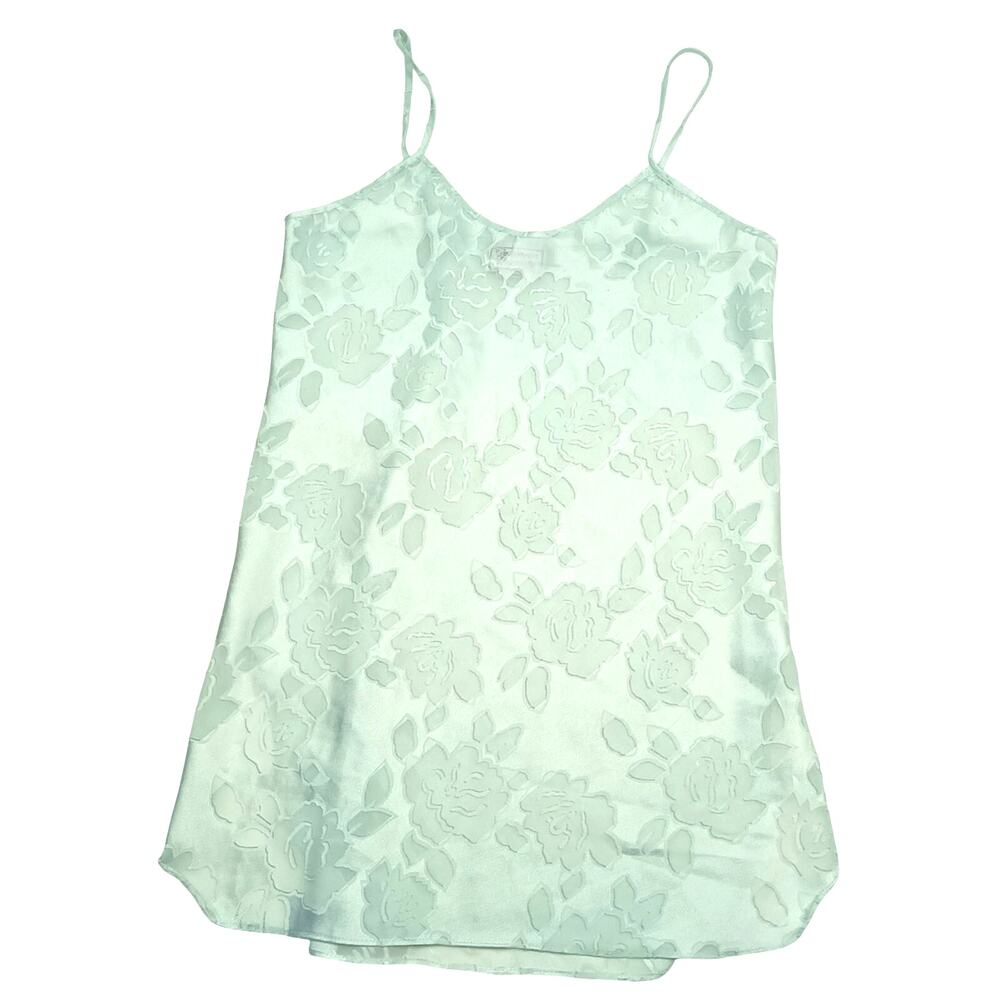 Vintage 90's Sheer Floral Nightie Lingerie Light Aqua